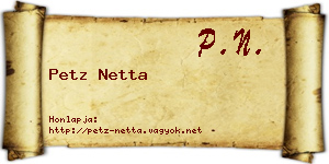 Petz Netta névjegykártya